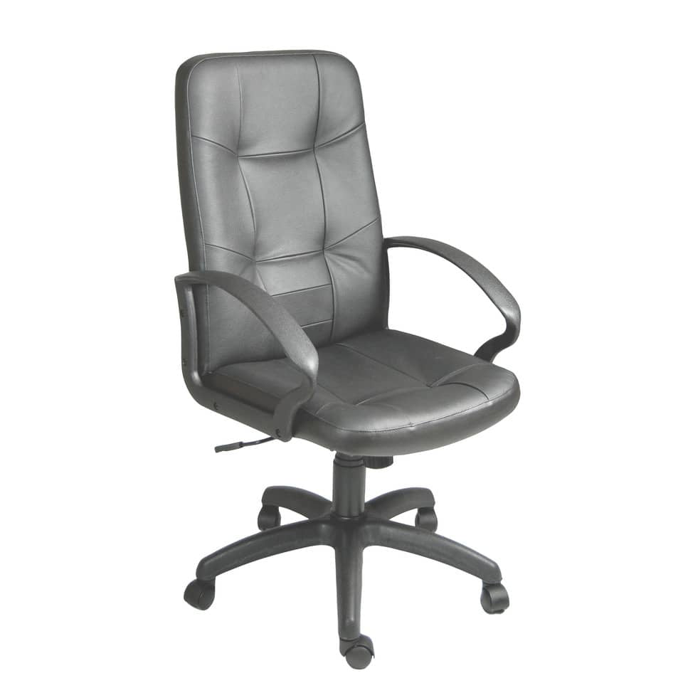 Poltrona direzionale girevole Unisit Auriga AUPU Eco Smart - rivestimento simil pelle nero con braccioli - AUPU/KN
