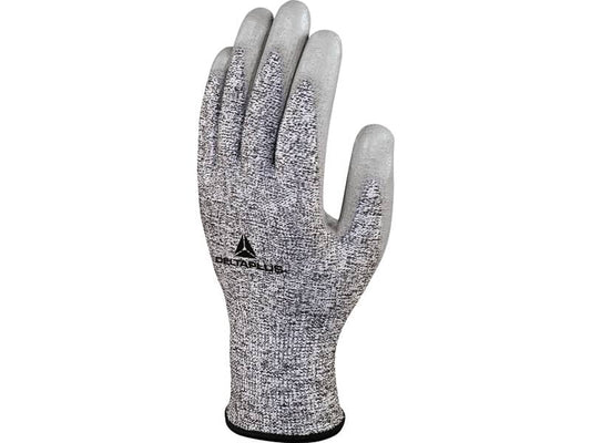 Guanto da lavoro Delta Plus Tricot Econocut® - Palmo spalmato in Pu grigio taglia 10 Conf. 3 paia - VENICUTD0809
