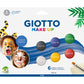 Set di 6 ombretti cosmetici GIOTTO Make Up bianco, rosso, nero, giallo, verde, blu 476200