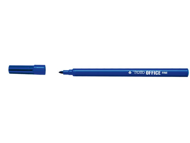 Marcatori punta in fibra TRATTO Office punta conica 0,7 mm blu Conf. 12 pezzi - 730501