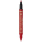 Marcatore permanente doppia punta Pentel Twin Tip tratti F-M rosso N75W-BE