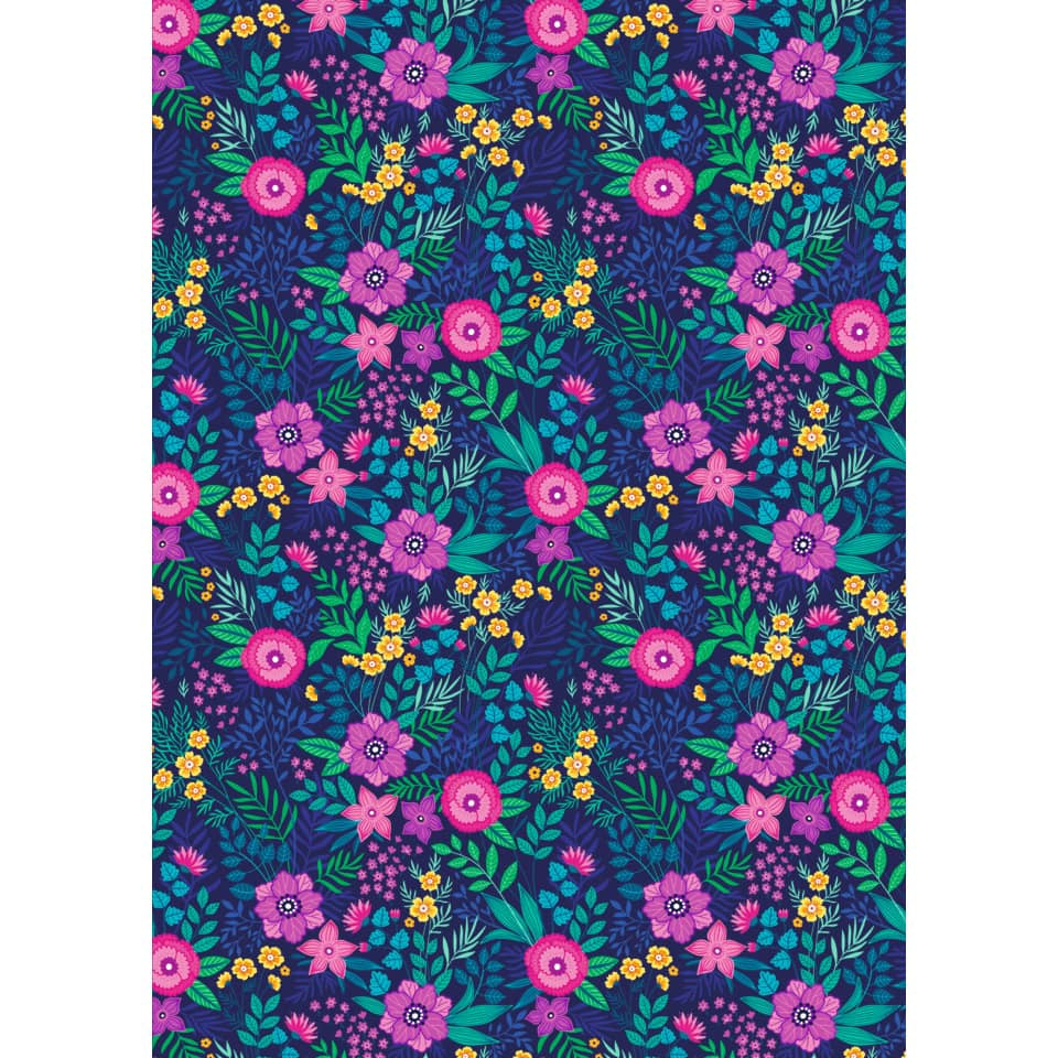 Carta da regalo Kartos Everyday 70x100 cm mod. Fiori Fucsia e Blu Conf. 10 fogli - 18866400B10
