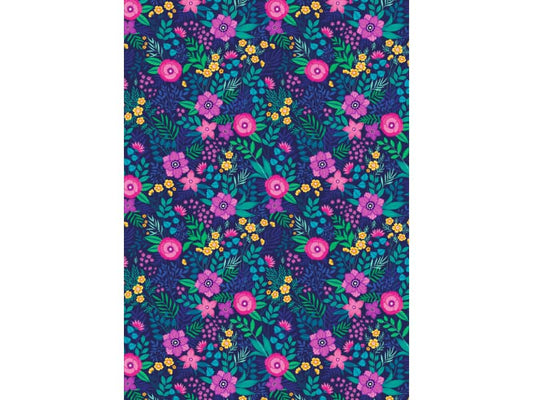 Carta da regalo Kartos Everyday 70x100 cm mod. Fiori Fucsia e Blu Conf. 10 fogli - 18866400B10