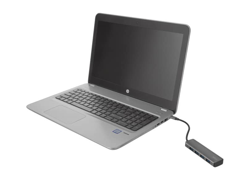 Hub Halyx Aluminium USB-C to 4-Port Trust silver 23328