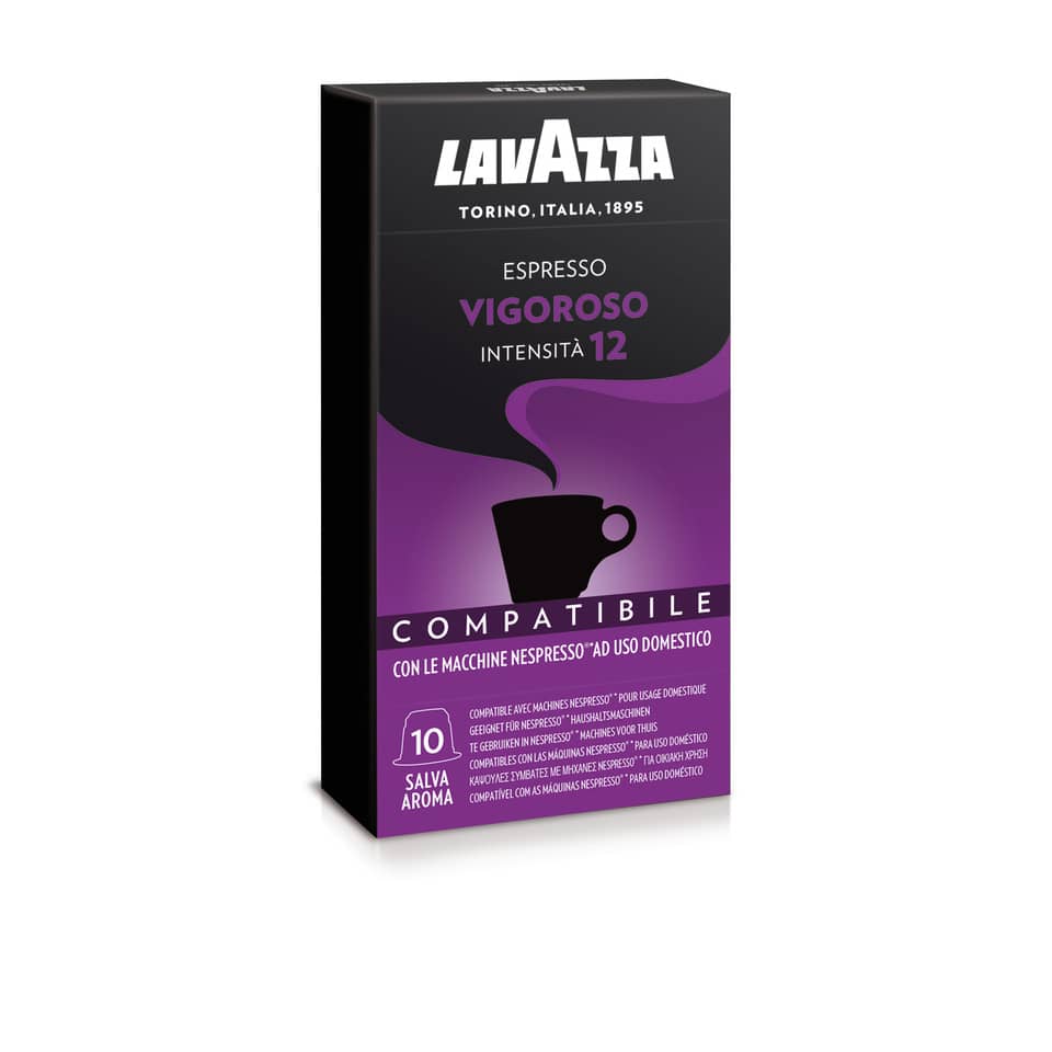 Cialde caffè Lavazza compatibili Nespresso gusto vigoroso Conf. 10 cialde - 8133