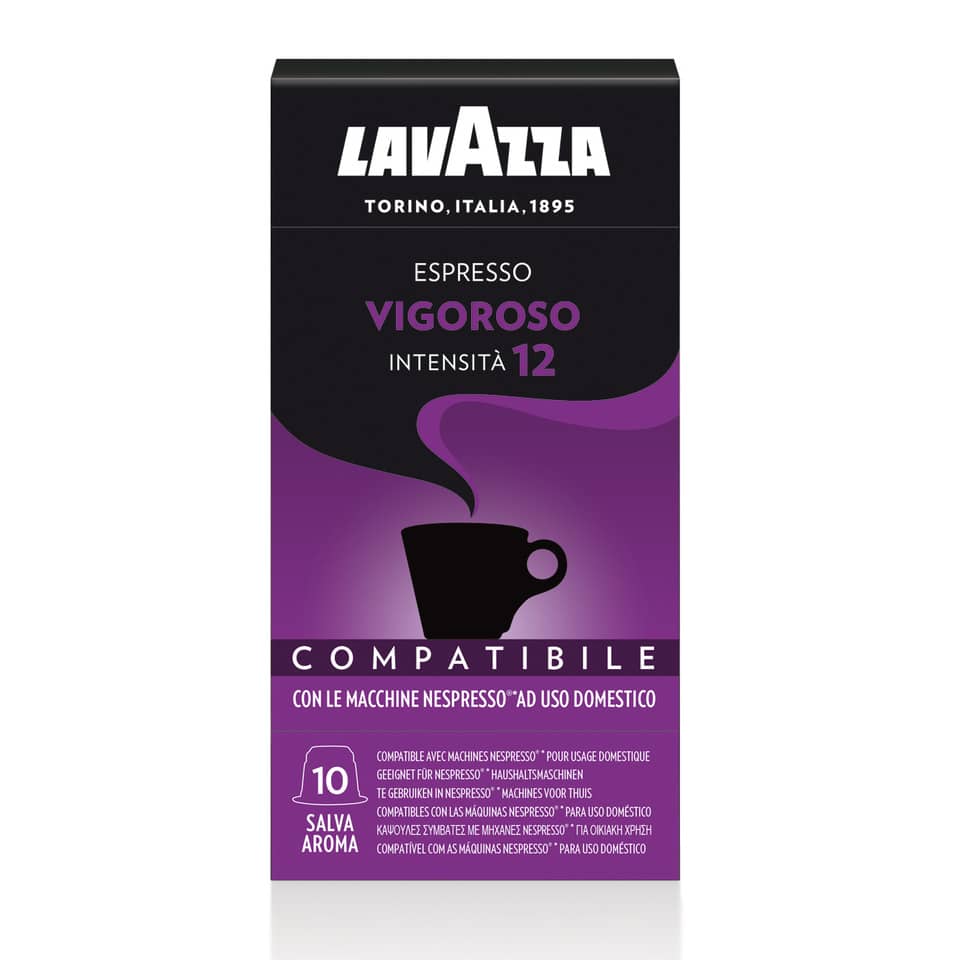 Cialde caffè Lavazza compatibili Nespresso gusto vigoroso Conf. 10 cialde - 8133