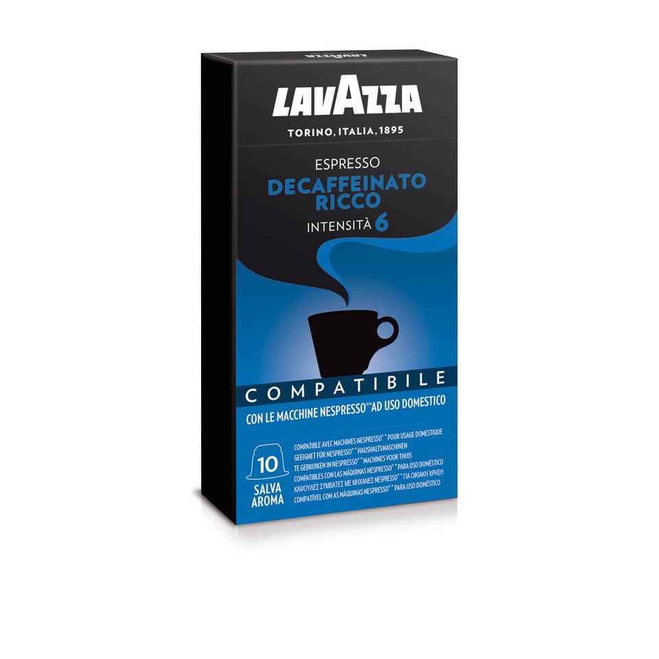 Cialde caffè Lavazza compatibili Nespresso decaffeinato ricco Conf. 10 cialde - 8109