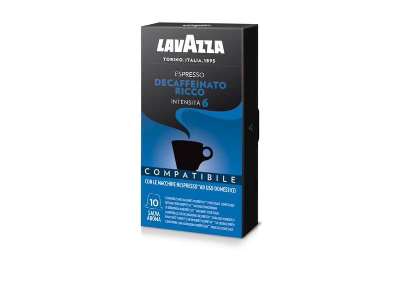 Cialde caffè Lavazza compatibili Nespresso decaffeinato ricco Conf. 10 cialde - 8109