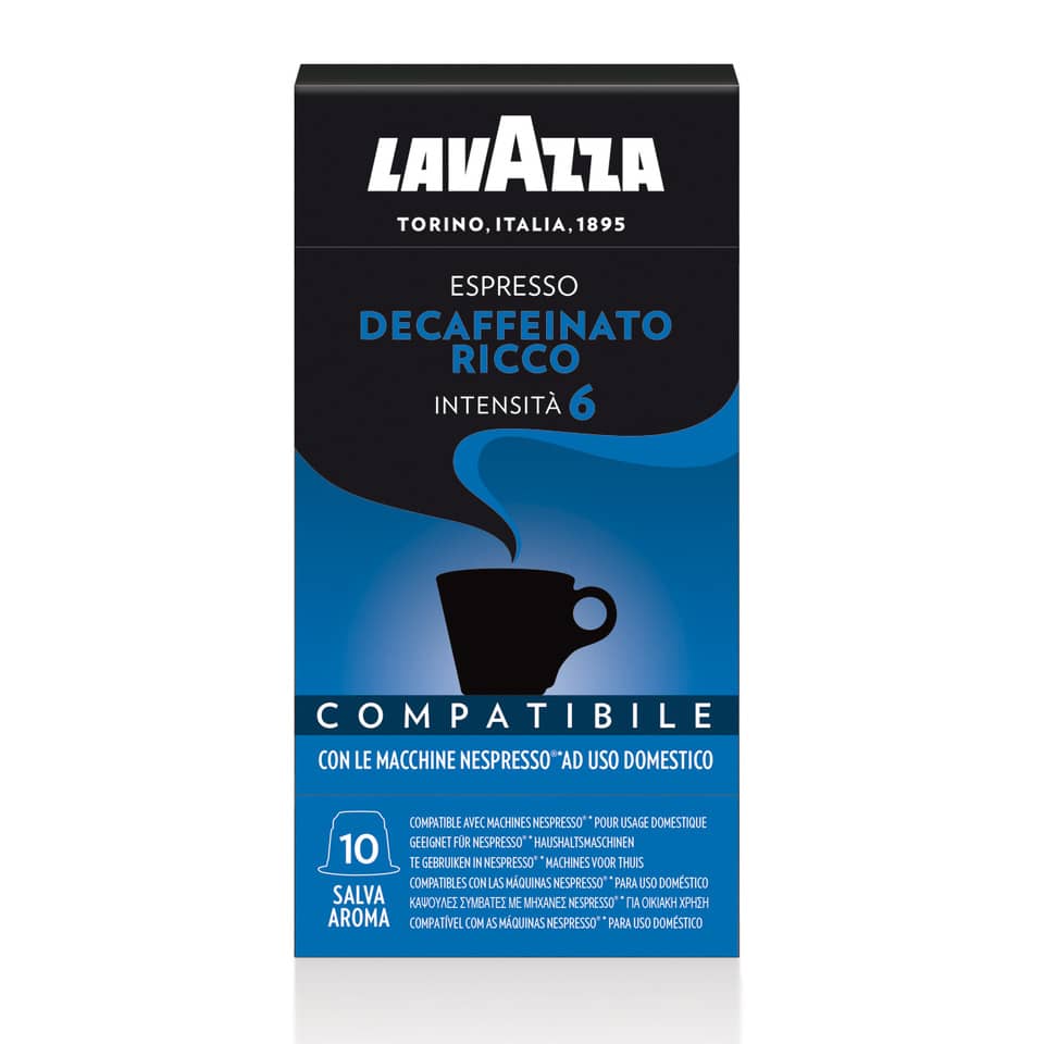 Cialde caffè Lavazza compatibili Nespresso decaffeinato ricco Conf. 10 cialde - 8109