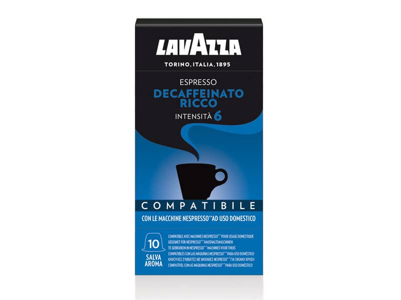 Cialde caffè Lavazza compatibili Nespresso decaffeinato ricco Conf. 10 cialde - 8109