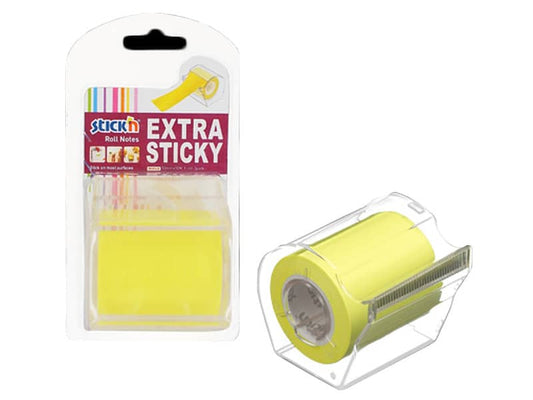Dispenser nastro adesivo scrivibile Stick'n giallo fluo 50 mm x 10 m 1 rotolo incluso - 21692