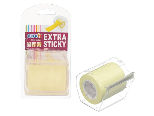 Dispenser nastro adesivo scrivibile Stick'n giallo pastello 50 mm x 10 m 1 rotolo incluso - 21690