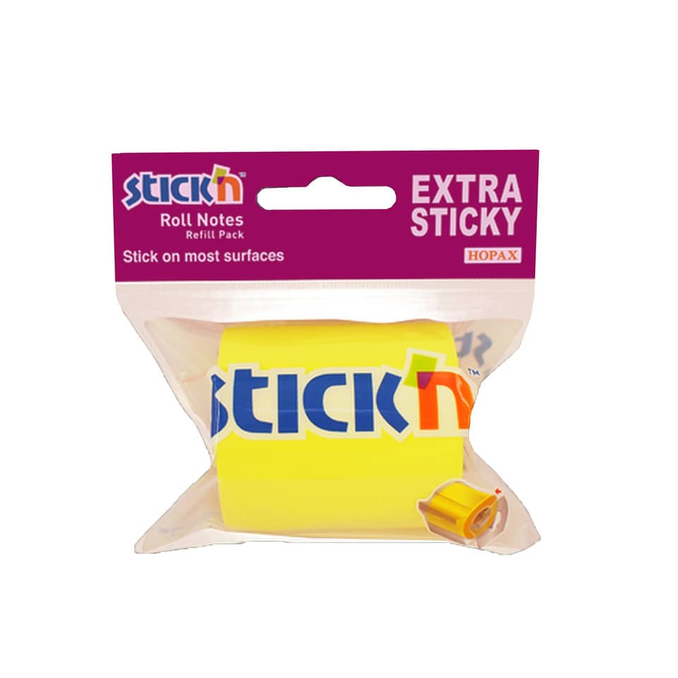 Ricarica nastro adesivo scrivibile Stick'n giallo fluo 50 mm x 10 m 21698