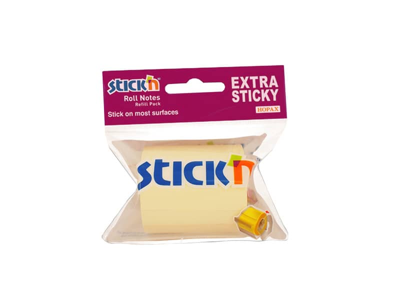 Ricarica nastro adesivo scrivibile Stick'n giallo pastello 50 mm x 10 m 21696