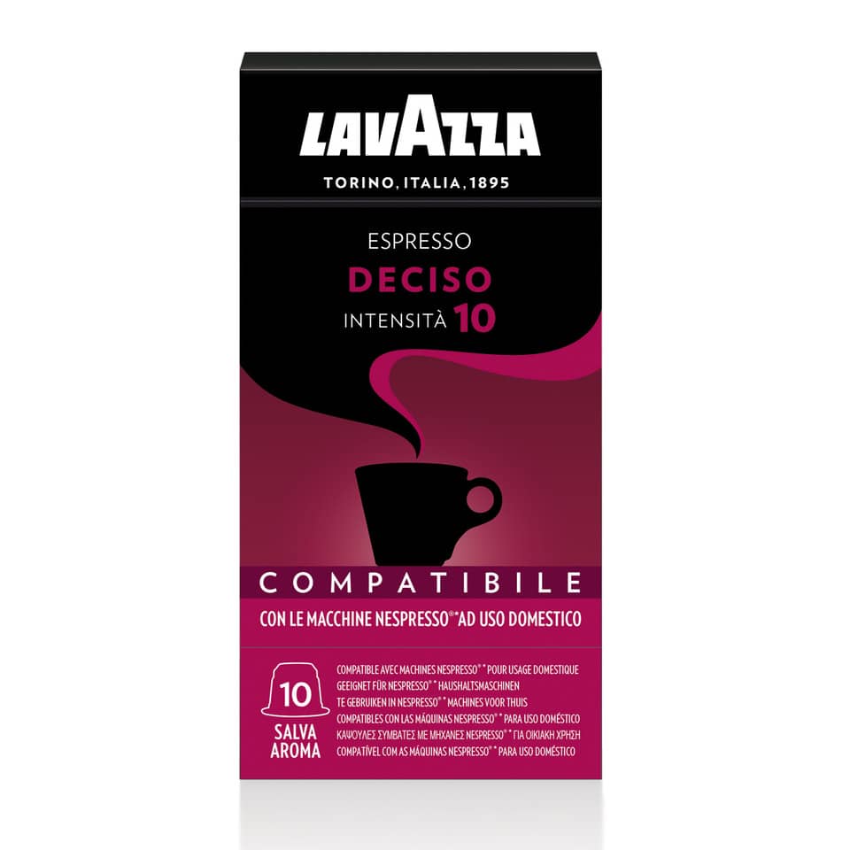 Cialde caffè Lavazza compatibili Nespresso gusto deciso Conf. 10 cialde - 8103