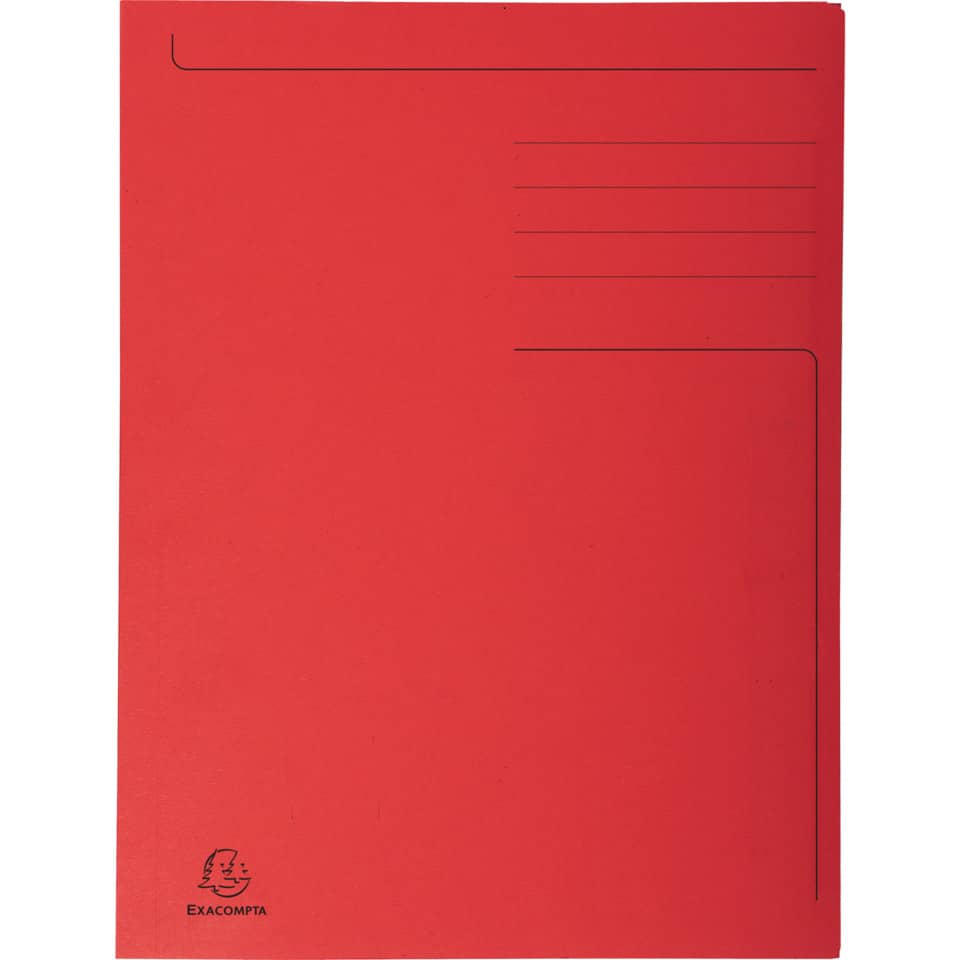 Cartelline a 3 lembi Forever® 24,5x35 cm rosso conf. 50 pezzi - 449003E