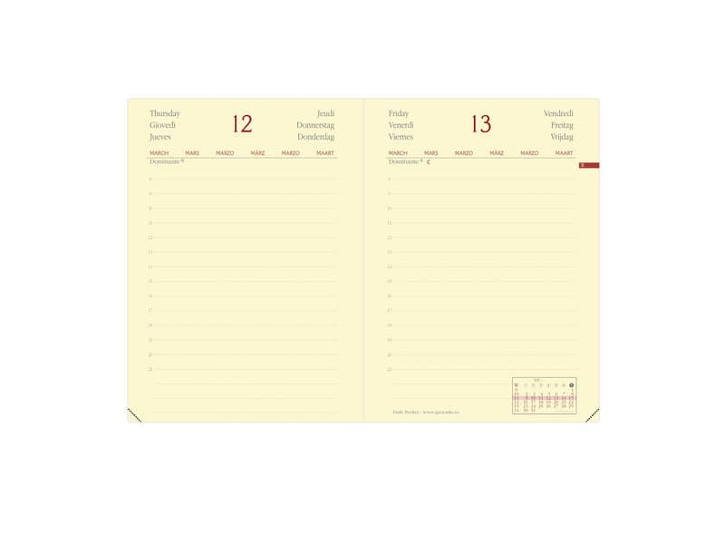 Agenda giornaliera 2022 Quo Vadis Daily Pocket Prestige - Habana 8,5x13 cm nero 61700222MQ