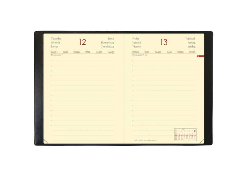 Agenda giornaliera 2022 Quo Vadis Daily Pocket Prestige - Habana 8,5x13 cm nero 61700222MQ