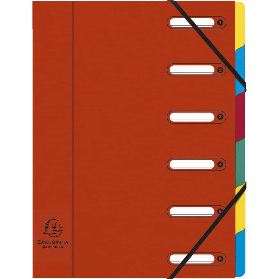 Classificatore Harmonika® 6 divisori - 24,5x32 cm rosso 55065E