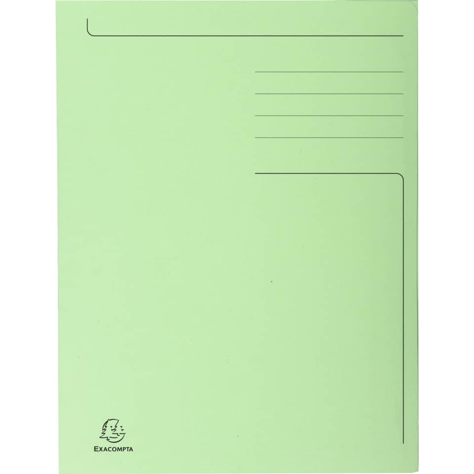 Cartelline a 3 lembi Forever® 24,5x35 cm verde conf. 50 pezzi - 449013E