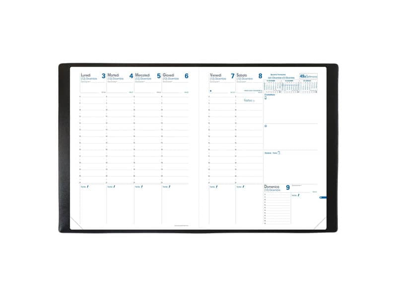 Agenda settimanale 2021 Quo Vadis Trinote Madera 18x24 cm nero 048231Q