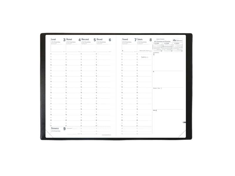 Agenda settimanale 2022 Quo Vadis Ministro 16x24 cm - Impala nero 01511322MQ