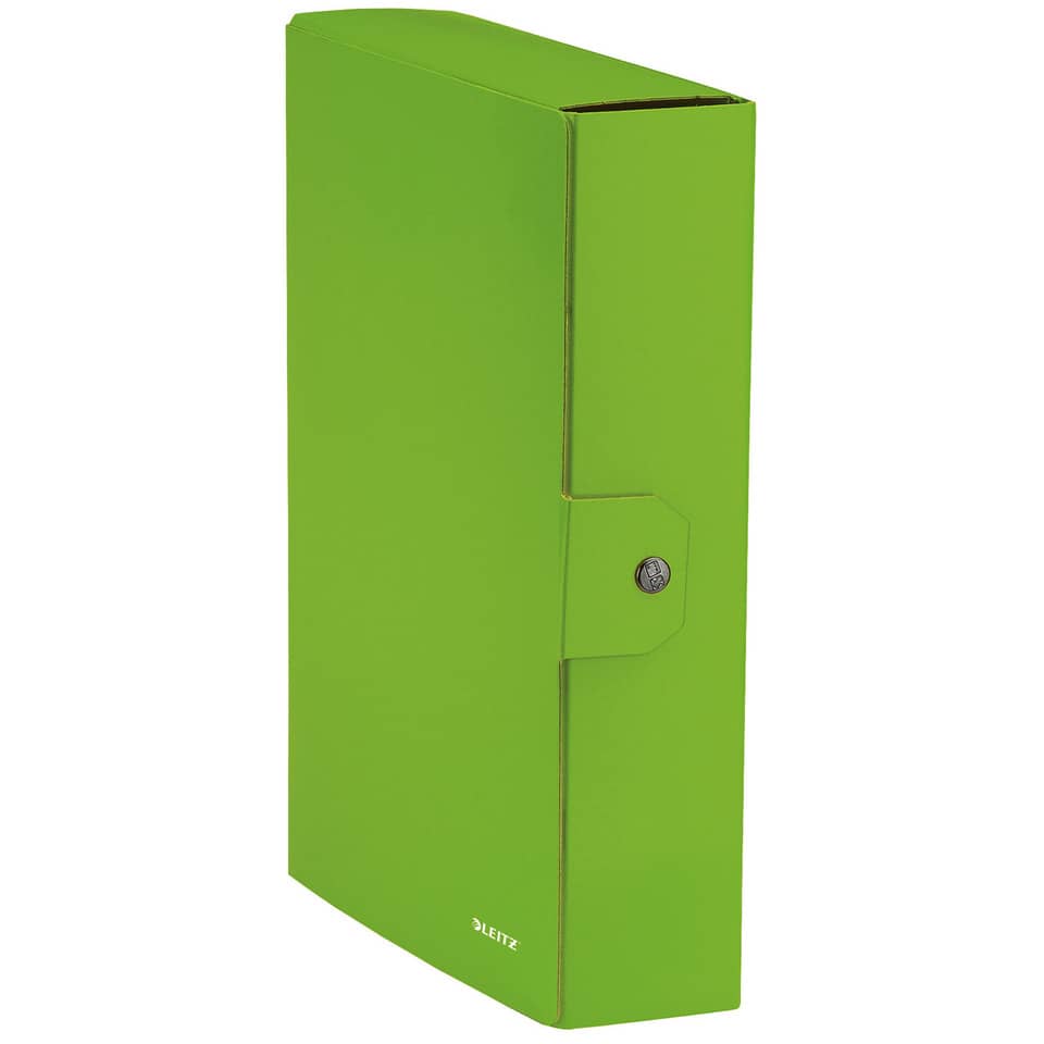 Scatola portaprogetti Leitz WOW in cartone - dorso 10 cm - formato 25x35 cm lime metallizzato 39680054