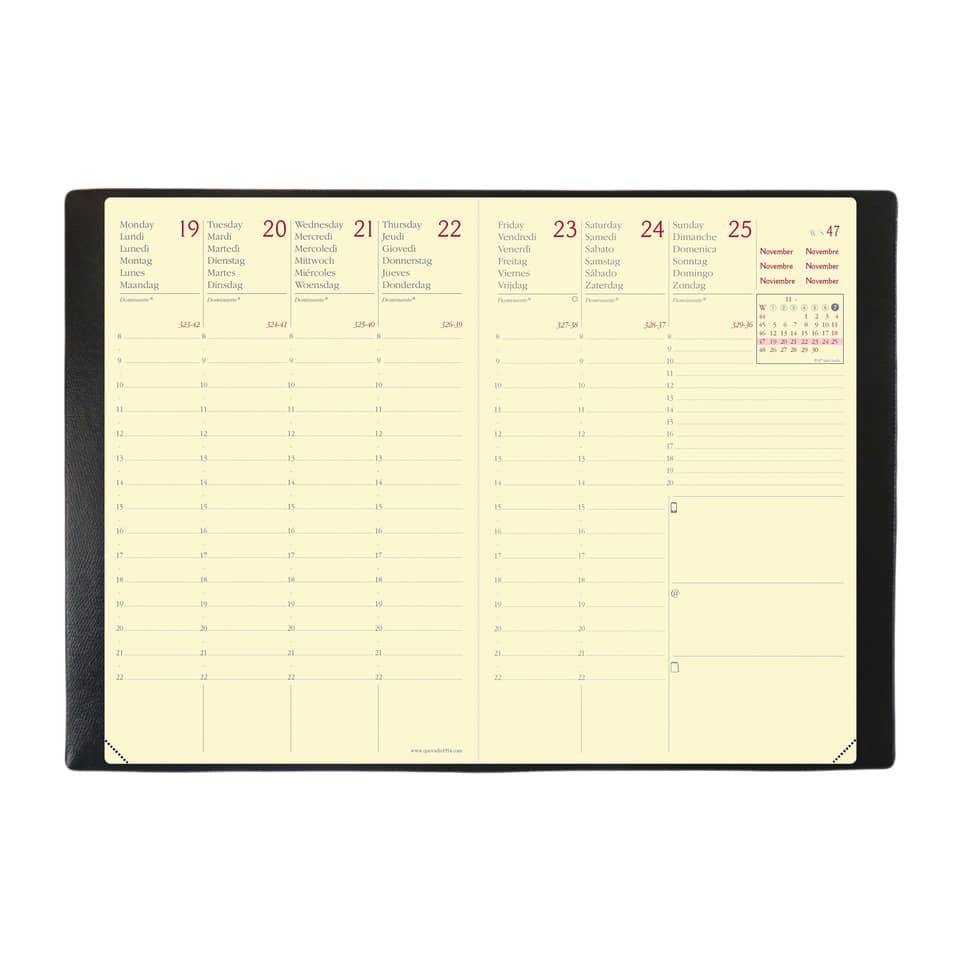 Agenda settimanale 2022 Quo Vadis Affari Prestige - Habana 10x15 cm nero 285161Q