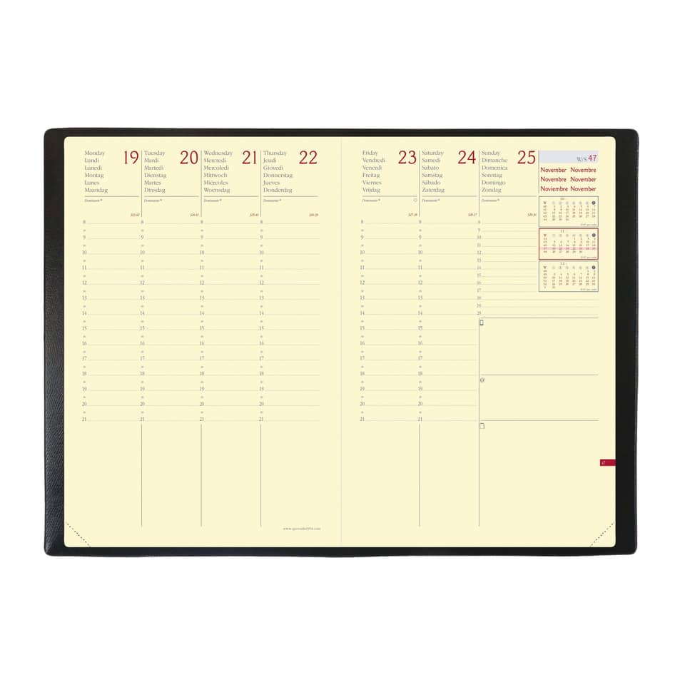 Agenda settimanale 2022 Quo Vadis Ministro Prestige - Habana 16x24 cm nero 286047Q