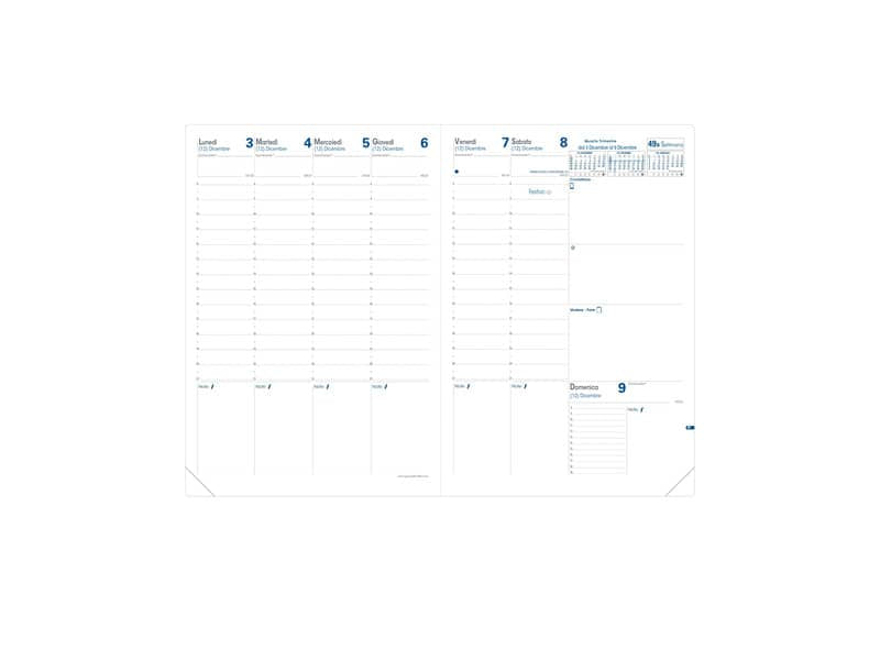 Agenda settimanale 2022 Quo Vadis Prenote 21x29,7 cm - rivest.  sintetico lucido Madera nero - 02423022MQ