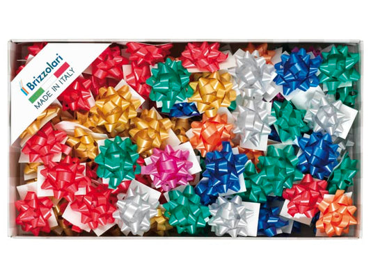 Stelle adesive per pacchi regalo Brizzolari 6,5 mm Ø 35 mm assortiti opaco conf. 100 - 2900