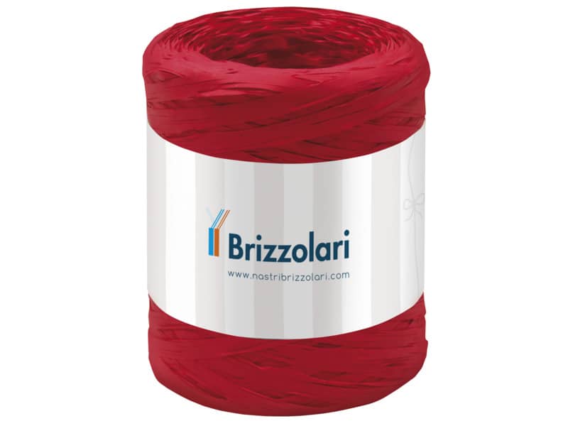 Nastro in rafia sintetica Brizzolari 5 mm x 200 mt rosso 6802.07