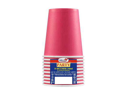 Bicchieri di carta - 240 ml Dopla fucsia conf. 10 pezzi - 22051