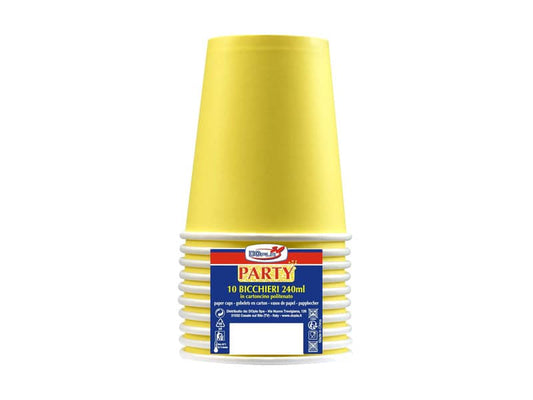 Bicchieri di carta - 240 ml Dopla giallo conf. 10 pezzi - 22055