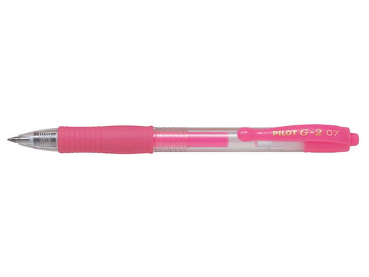 Penne gel a scatto Pilot G2 Neon punta media 0,7 mm rosa 1379