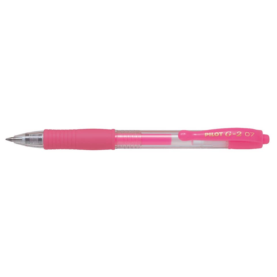 Penne gel a scatto Pilot G2 Neon punta media 0,7 mm rosa 1379