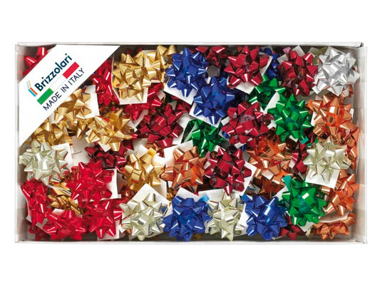 Stelle adesive per pacchi regalo Brizzolari 6,5 mm Ø 35 mm assortiti lucido conf. 100 - 2970