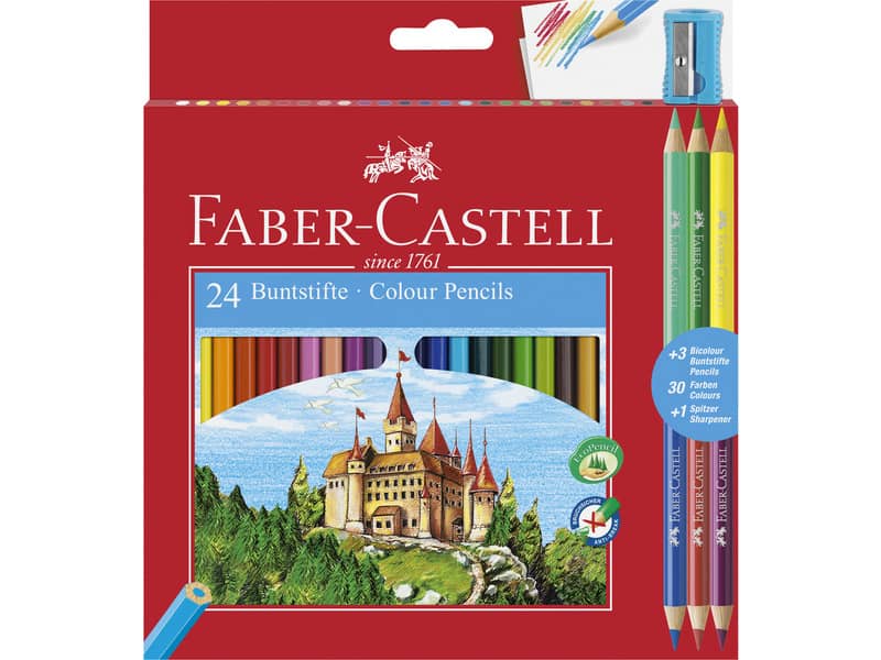 Matite colorate Faber-Castell Eco Il Castello Conf. 24 + 3 Bicolor - 110324