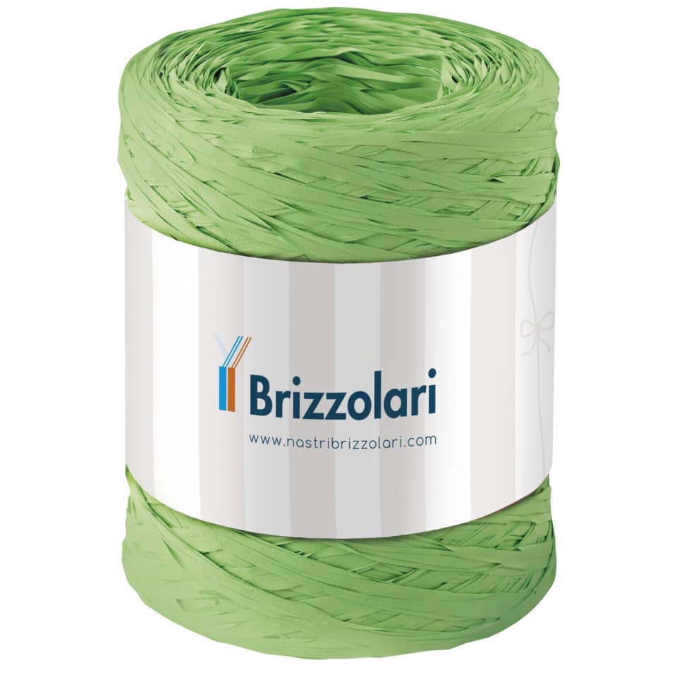 Nastro in rafia sintetica Brizzolari 5 mm x 200 mt verde 6802.10