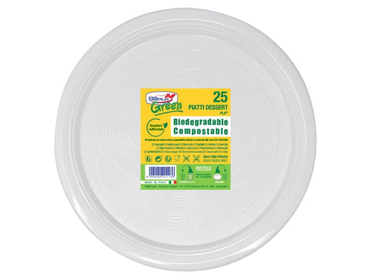 Piatti frutta Dopla Green bianco 25 pezzi