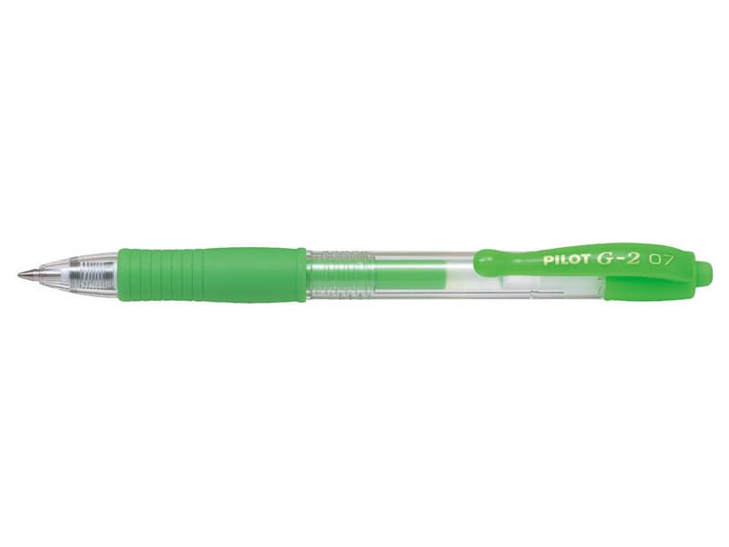 Penne gel a scatto Pilot G2 Neon punta media 0,7 mm verde 1384