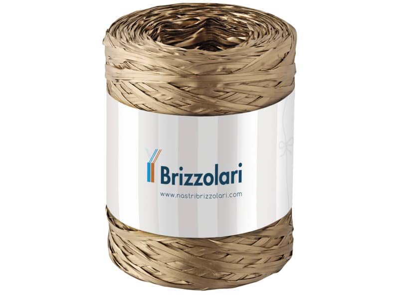 Nastro in rafia sintetica Brizzolari 5 mm x 200 mt oro 6802.33