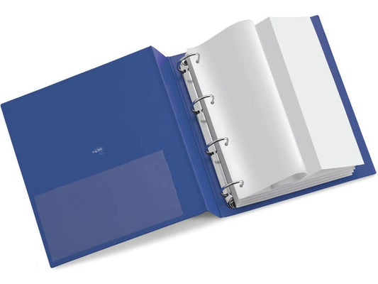 Raccoglitore Sei Rota Stelvio A4 - 4 anelli R 30 mm - dorso 3,5 cm blu 36304407