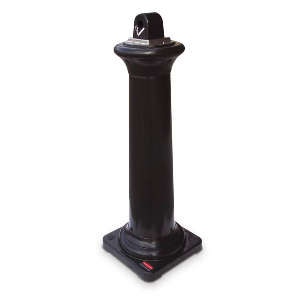 Posacenere colonna in resina Rubbermaid GroundsKeeper™ Tuscan H 102,9 cm - Ø 40 cm nero FG9W3000BLA