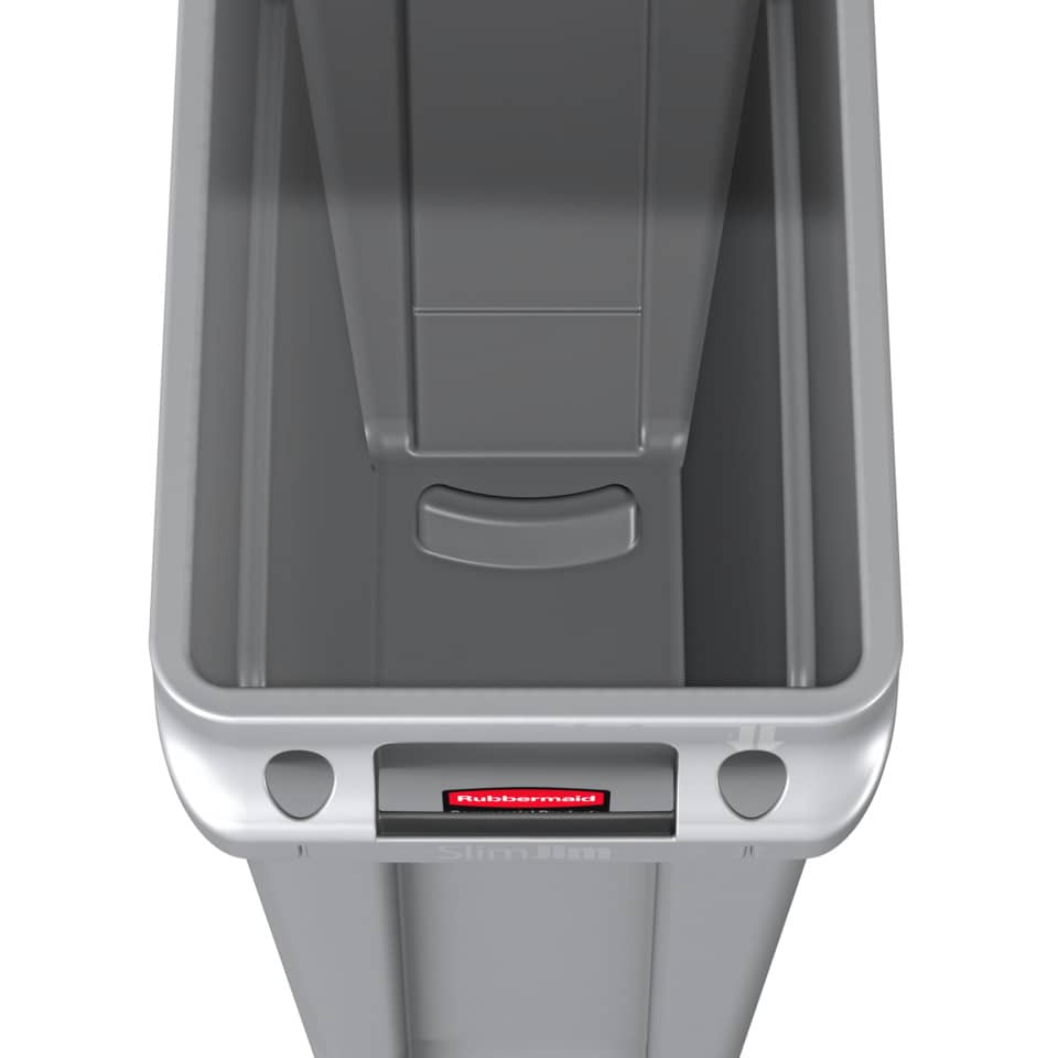 Contenitore rifiuti per differenziata Rubbermaid Slim Jim® con canali di ventilazione 87 L Grigio - FG354060GRAY