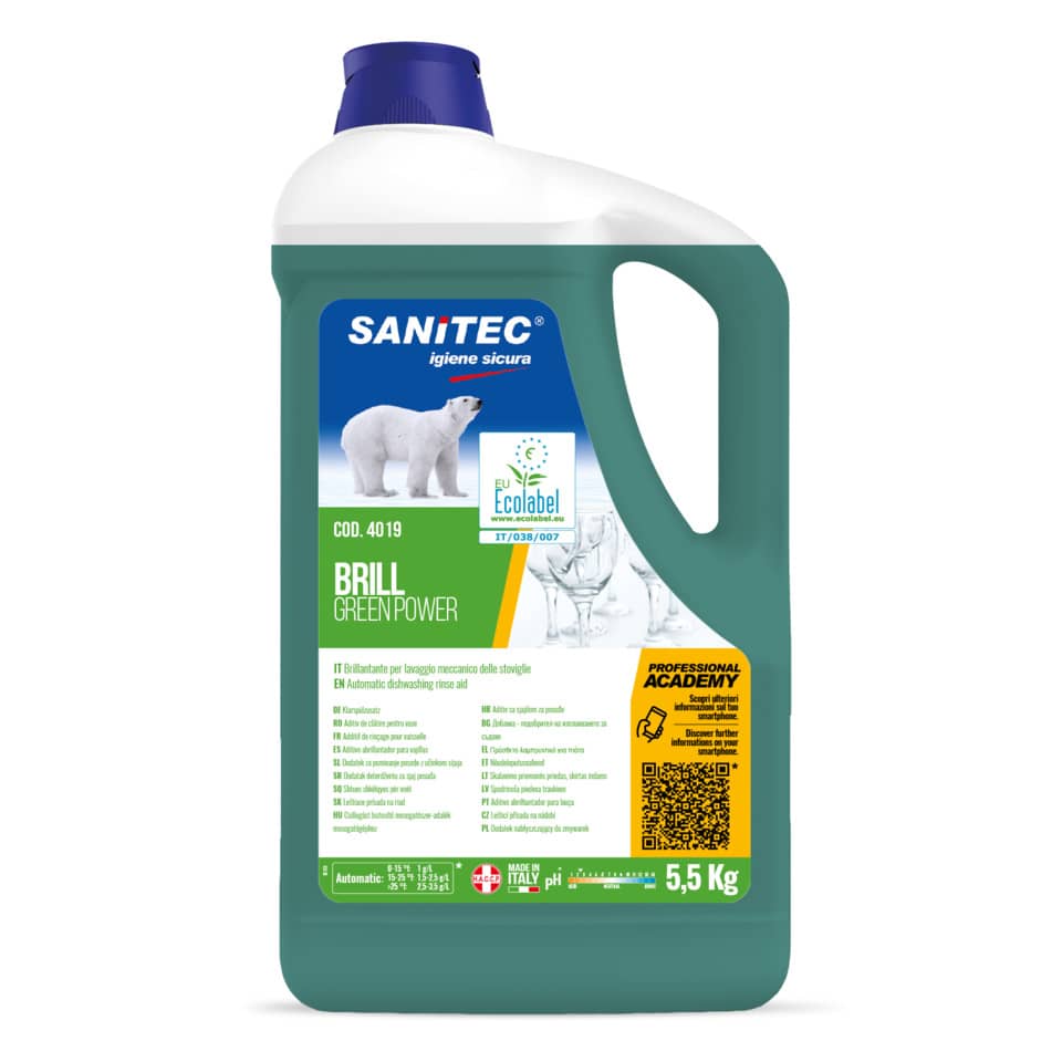 Additivo brillantante lavastoviglie Green Power Sanitec 5,5 kg 4019