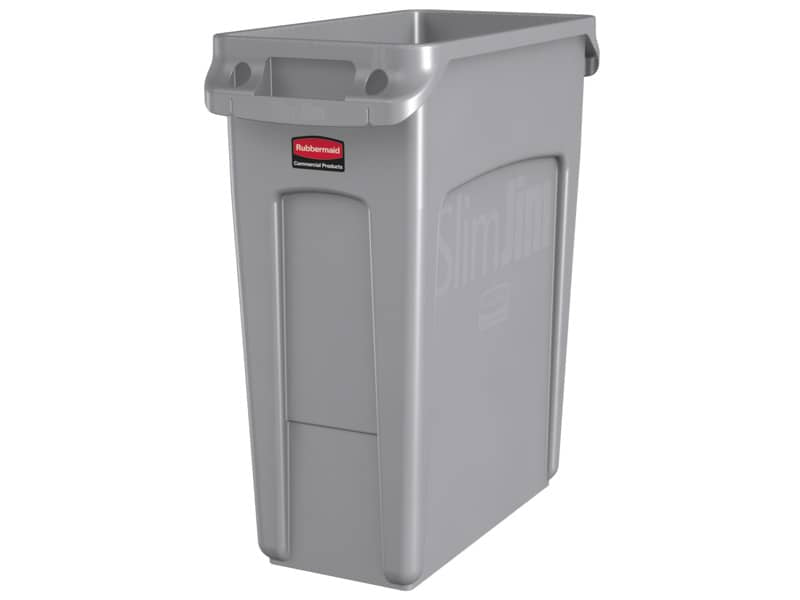 Contenitore rifiuti per differenziata Rubbermaid Slim Jim® con canali di ventilazione - 60 L Grey - 1971258