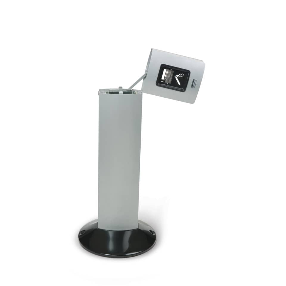 Posacenere a colonna Rubbermaid Metropolitan argento - H 108,7 cm - Ø 43 cm FGR93400SM