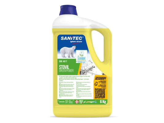 Detergente alcalino concentrato per lavastoviglie Green Power Sanitec 4.8 L 4017