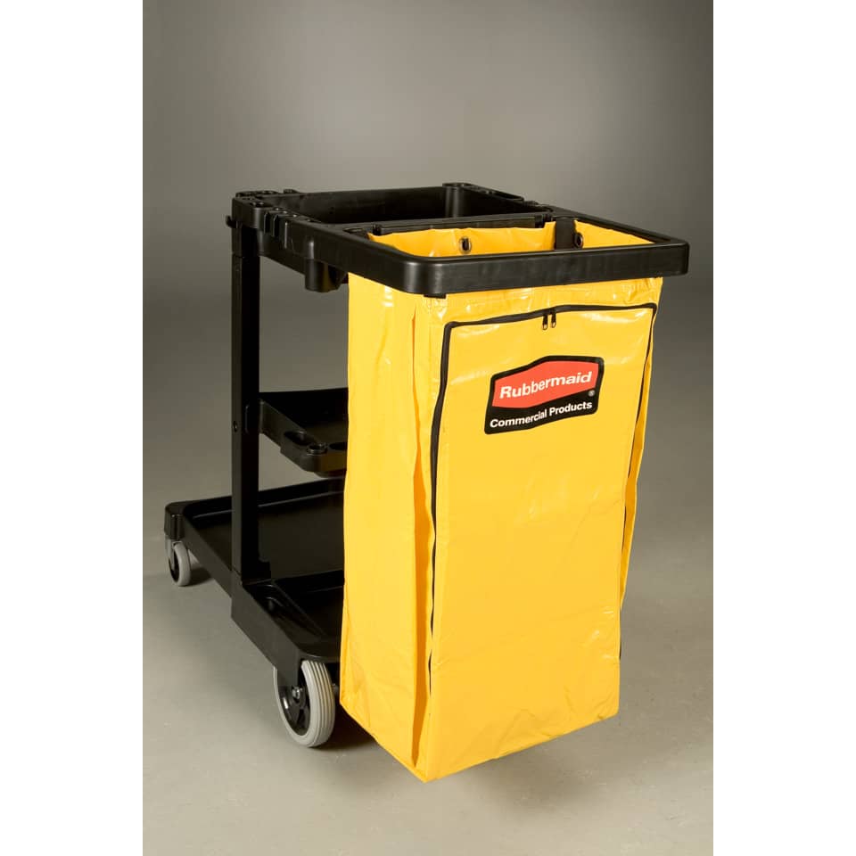 Carrello per pulizie Janitor Rubbermaid nero - ruote 2 fisse 2 mobili 116,8x55,2x97,5 cm - 1805985